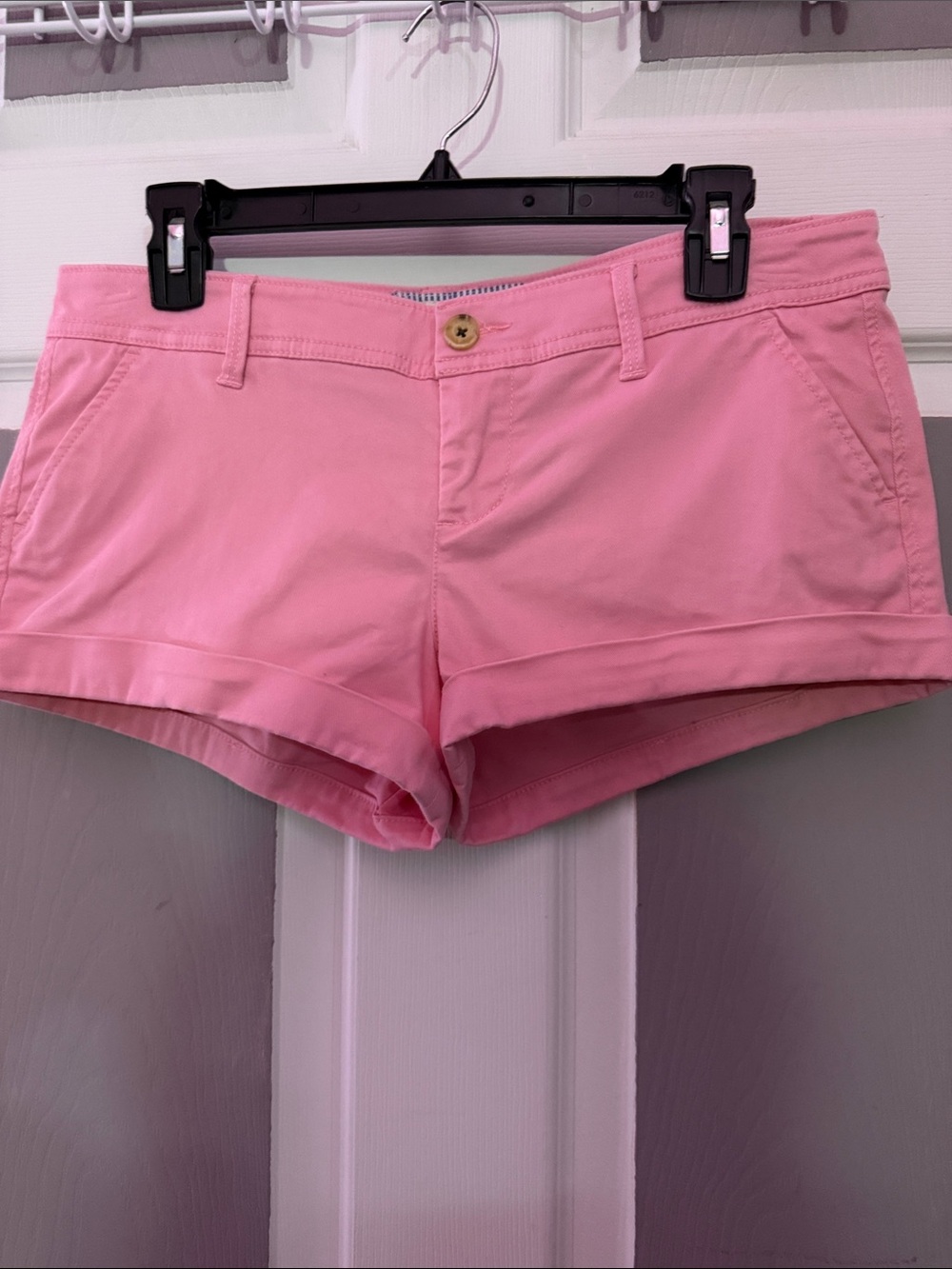 Abercrombie & Fitch Pink Cuffed Jean Shorts